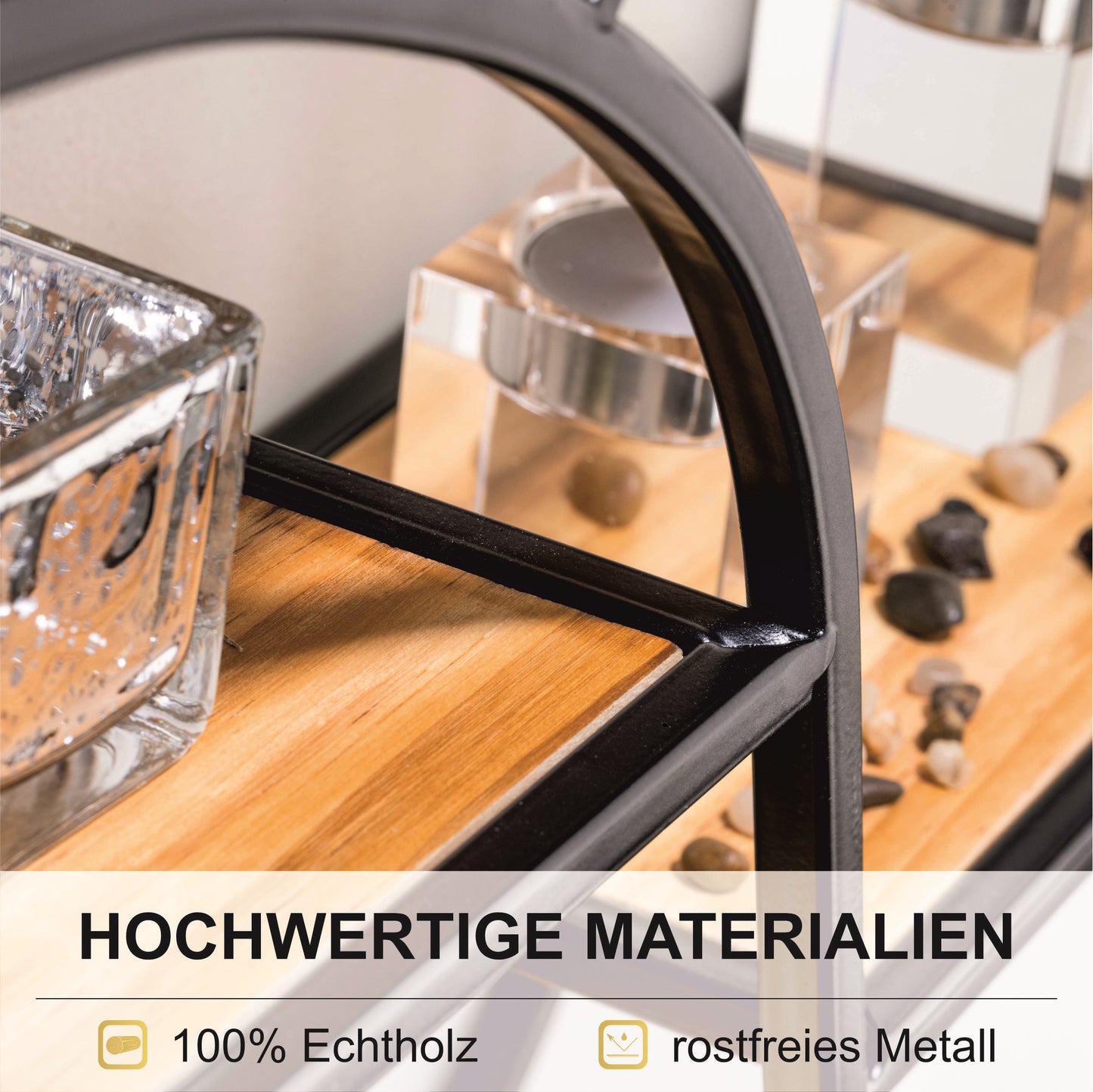 Coradoma® Wandregal Rund/Metall - Hängeregal für Wohnzimmer 56x14cm Moderne Dekoration