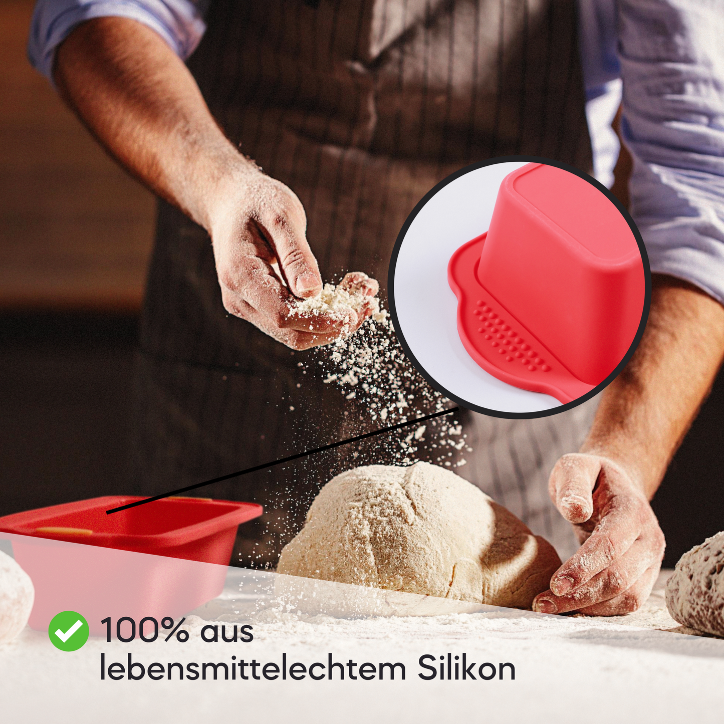 Coradoma® Silikon Backform zum Brot Backen inkl. Rezept | Brotbackform 1000g