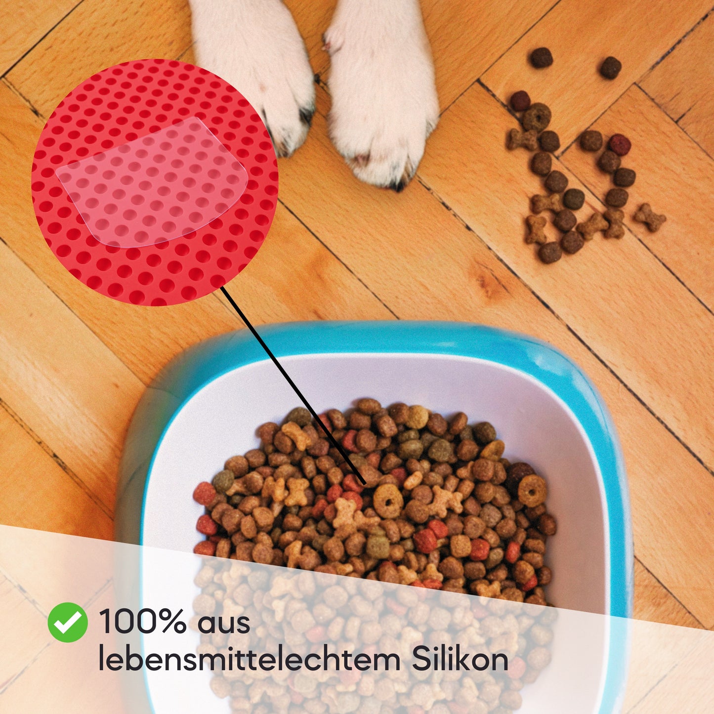 Coradoma® Silikon Backform für Hundekekse 1cm Backmatte mit Teigschaber inkl. Rezepten und Stoffbeutel