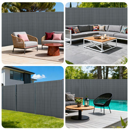 PVC Sichtschutzmatte Anthrazit 90-180cm Sichtschutzzaun für Balkon Garten