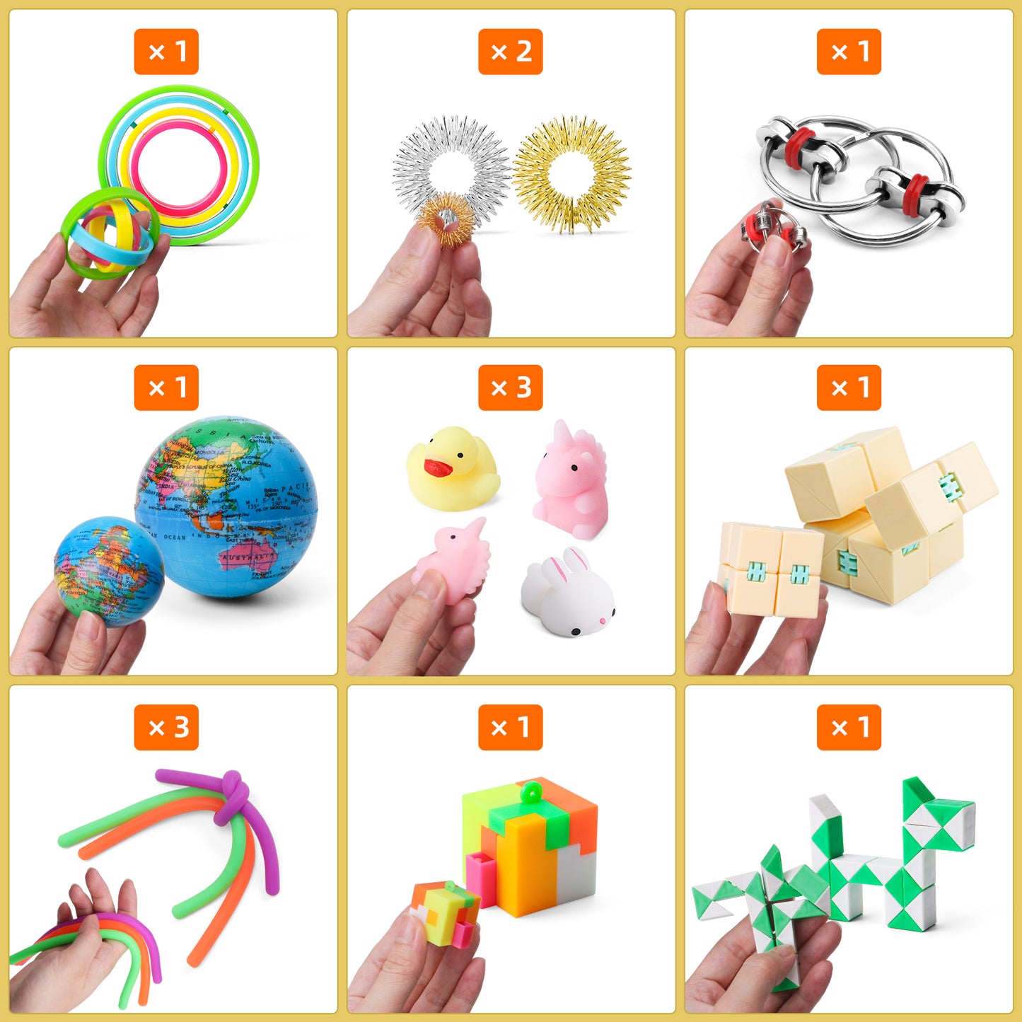 Coradoma® Fidget Toys Set 27 Stück Anti Stress Spielzeug Sensorik | Geschenkbox für Kinder und Erwachsene