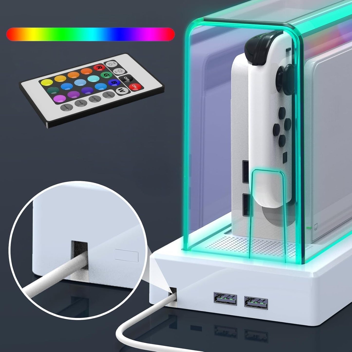 Coradoma® Acryl Schutzhülle mit LED – Case kompatibel mit Nintendo Switch 2