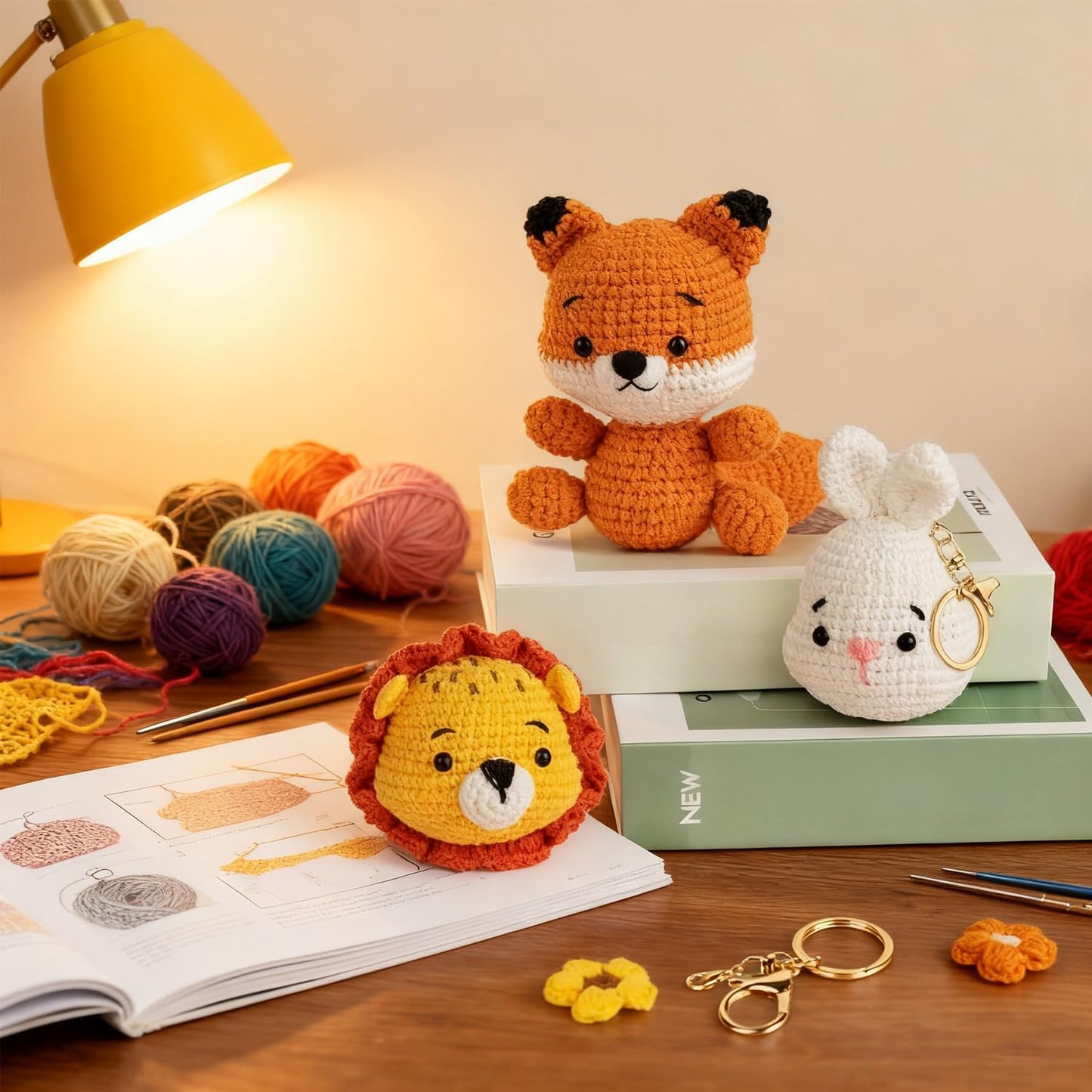 Coradoma® Häkelset für Kinder – Amigurumi Starterset für Anfänger