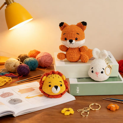 Coradoma® Häkelset für Kinder – Amigurumi Starterset für Anfänger