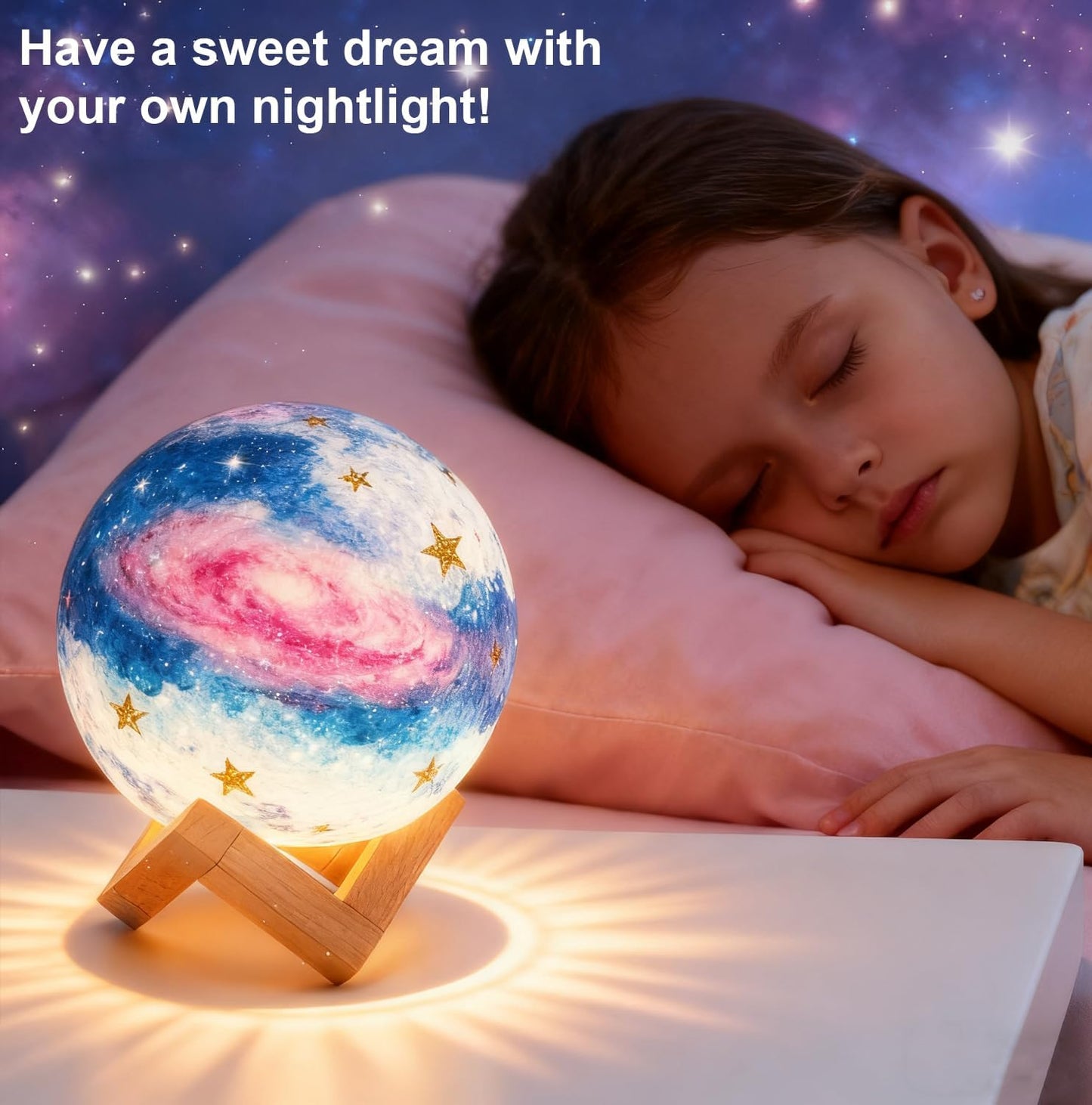 Coradoma® DIY 3D Mondlampe zum Bemalen – Kreatives Bastelset für Kinder