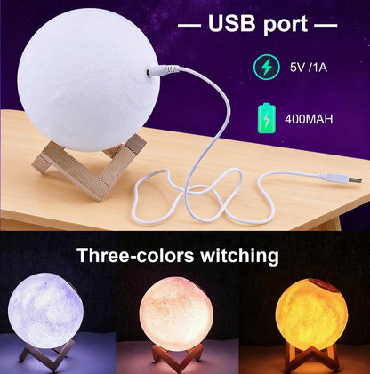 Coradoma® DIY 3D Mondlampe zum Bemalen – Kreatives Bastelset für Kinder