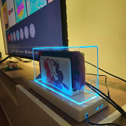 Coradoma® Acryl Schutzhülle mit LED – Case kompatibel mit Nintendo Switch 2