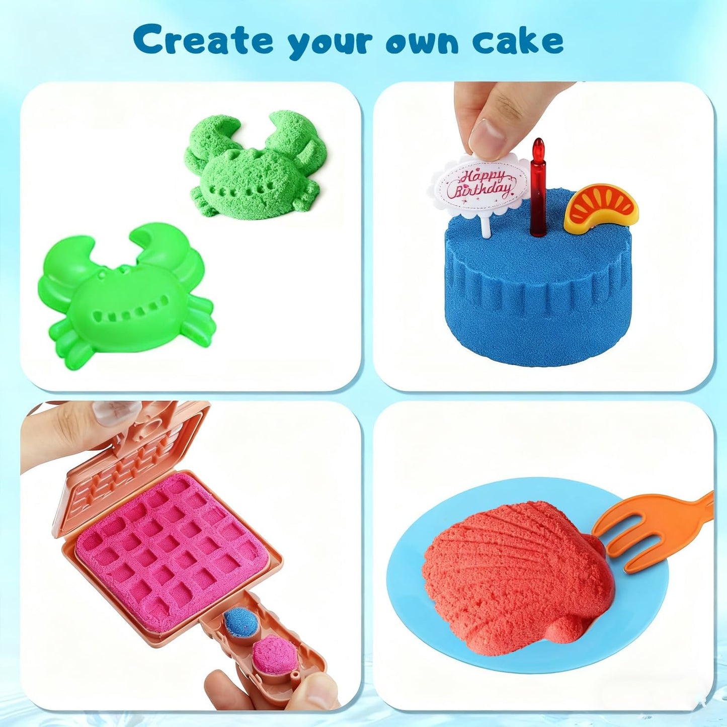 Coradoma® Kinetischer Sand & Ice Cream Set – Sensorik Spielzeug mit Zubehör