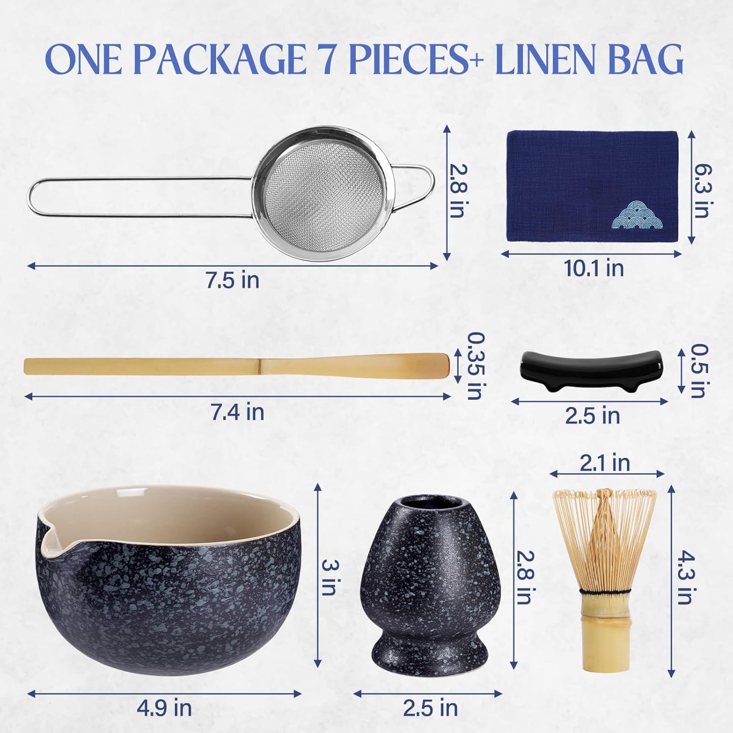 Coradoma® Matcha Tee Set – 7-teiliges Japanisches Bambus Ceremonial Set