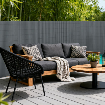 PVC Sichtschutzmatte Anthrazit 90-180cm Sichtschutzzaun für Balkon Garten
