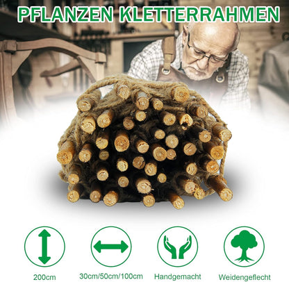 Coradoma® Rankhilfe aus Weide Rankgitter für Kletterpflanzen 30/50/100x200 cm