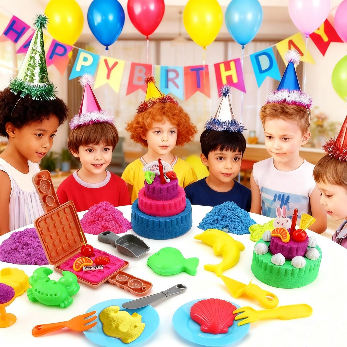 Coradoma® Kinetischer Sand & Ice Cream Set – Sensorik Spielzeug mit Zubehör