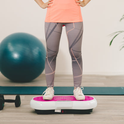 Coradoma® Vibrationsplatte mit Dehnbändern und Bluetooth, Fitness und Sport zum Abnehmen für Zuhause