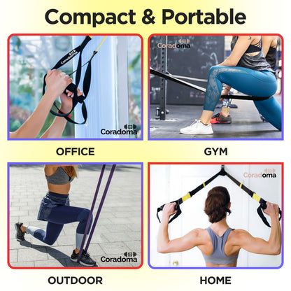 Coradoma® Widerstandsbänder Fitnessbänder Set für Pull Ups Klimmzugband