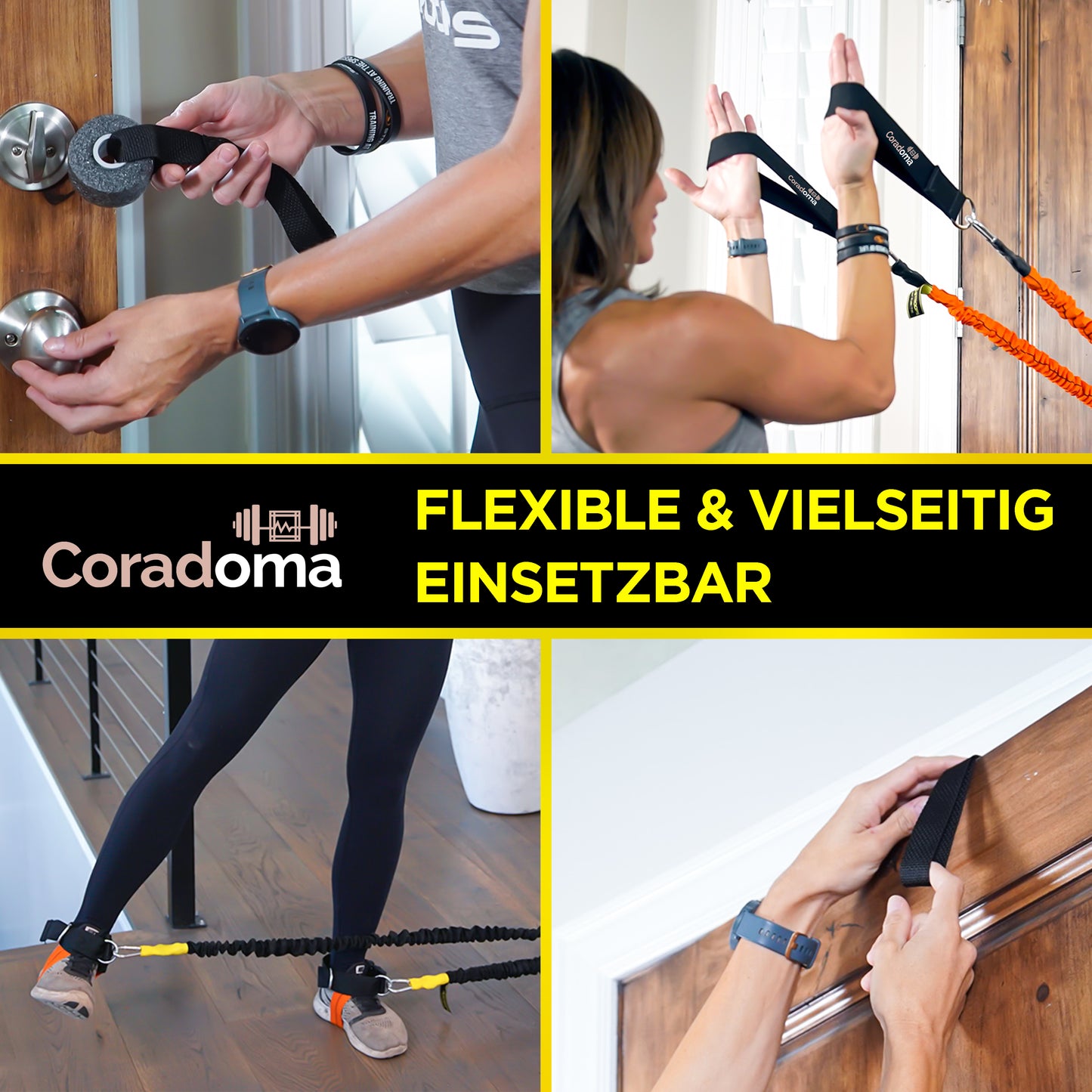 Coradoma® Widerstandsbänder Fitnessbänder Set für Pull Ups Klimmzugband