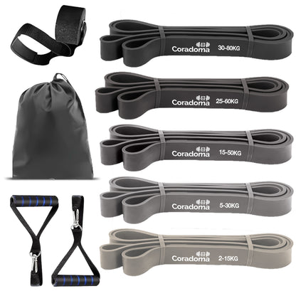 Coradoma® Widerstandsbänder Fitnessbänder Set für Pull Ups Klimmzugband
