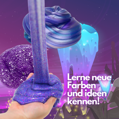 Coradoma® Galaxy Slime Kit DIY, Galaxie Schleim Set für Kinder mit Leuchtpulver