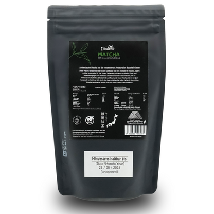 Coradoma® Ceremonial Grade Matcha – Reines Matcha-Pulver aus Japan Shizuoka erste Ernte – 40g Dose / 100g Beutel