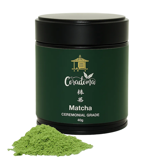 Coradoma® Ceremonial Grade Matcha – Reines Matcha-Pulver aus Japan Uji Kyoto – 40g Dose / 100g Beutel