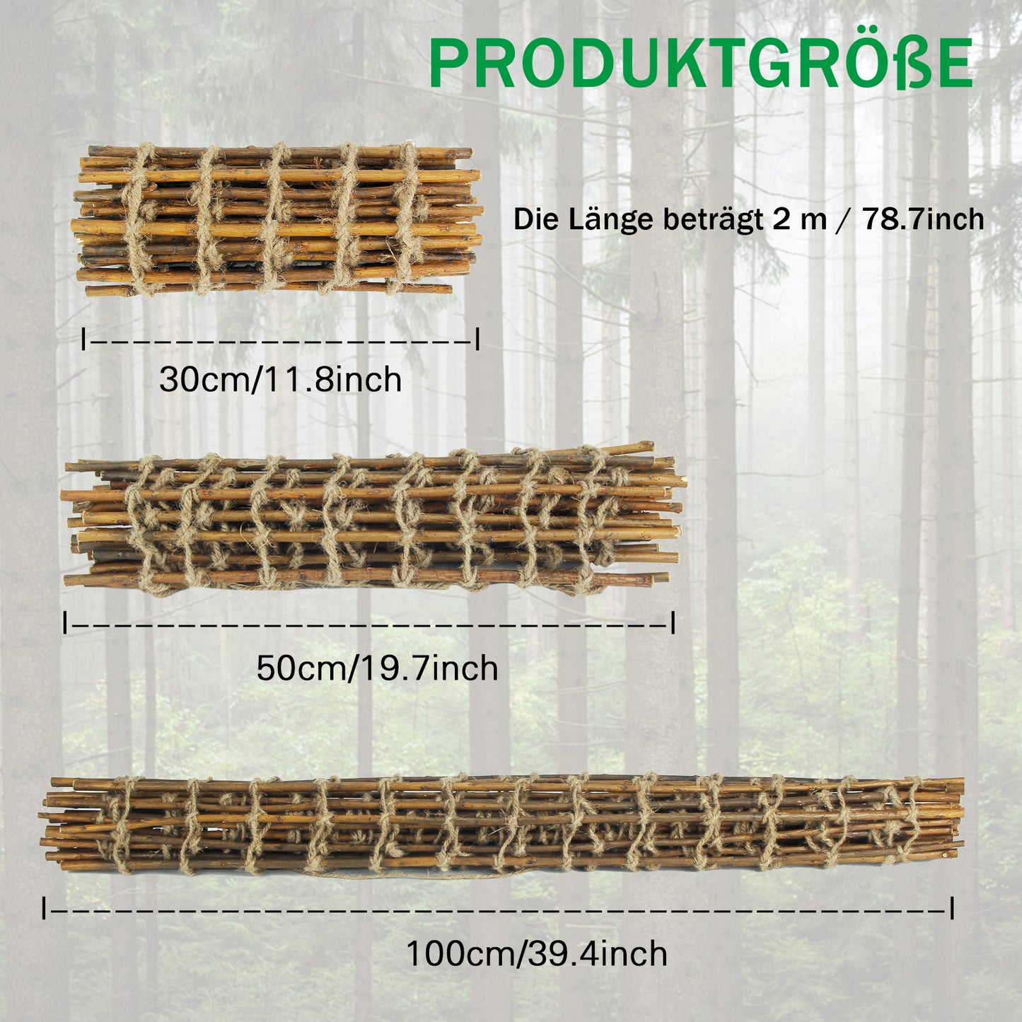 Coradoma® Rankhilfe aus Weide Rankgitter für Kletterpflanzen 30/50/100x200 cm