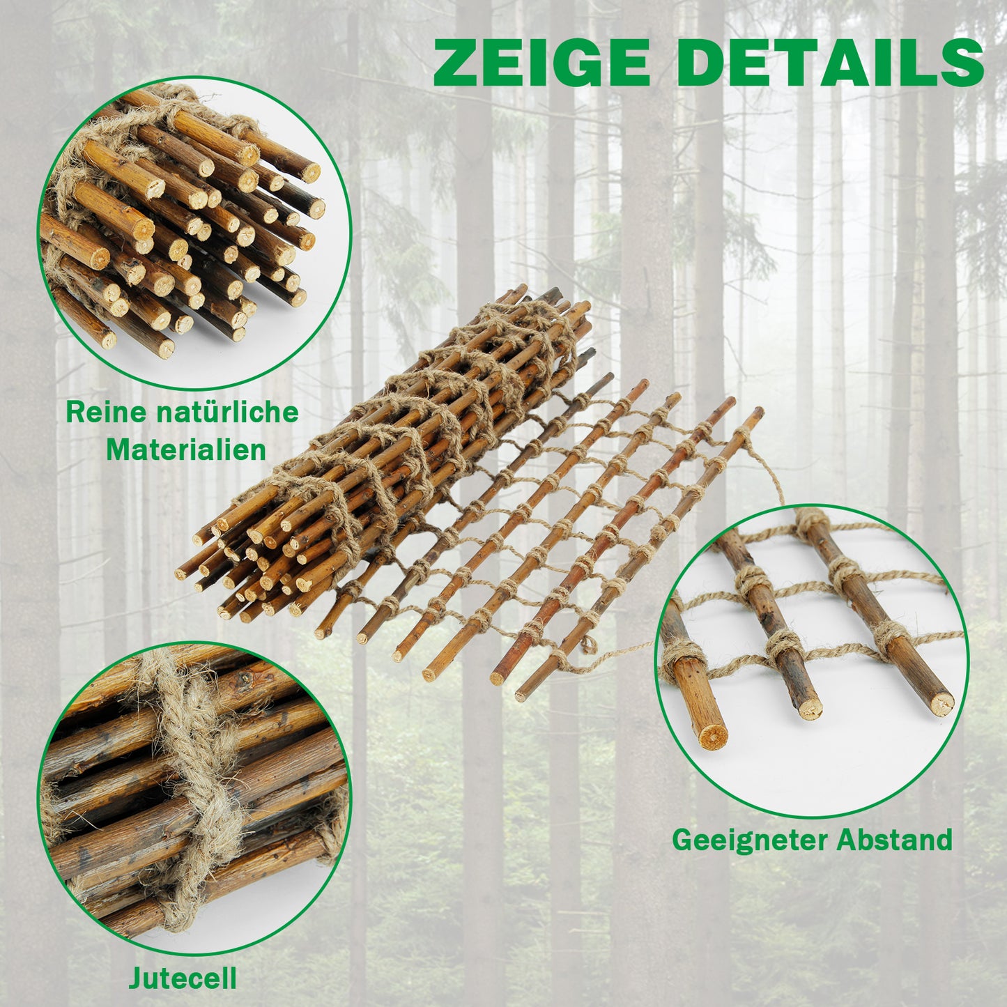 Coradoma® Rankhilfe aus Weide Rankgitter für Kletterpflanzen 30/50/100x200 cm