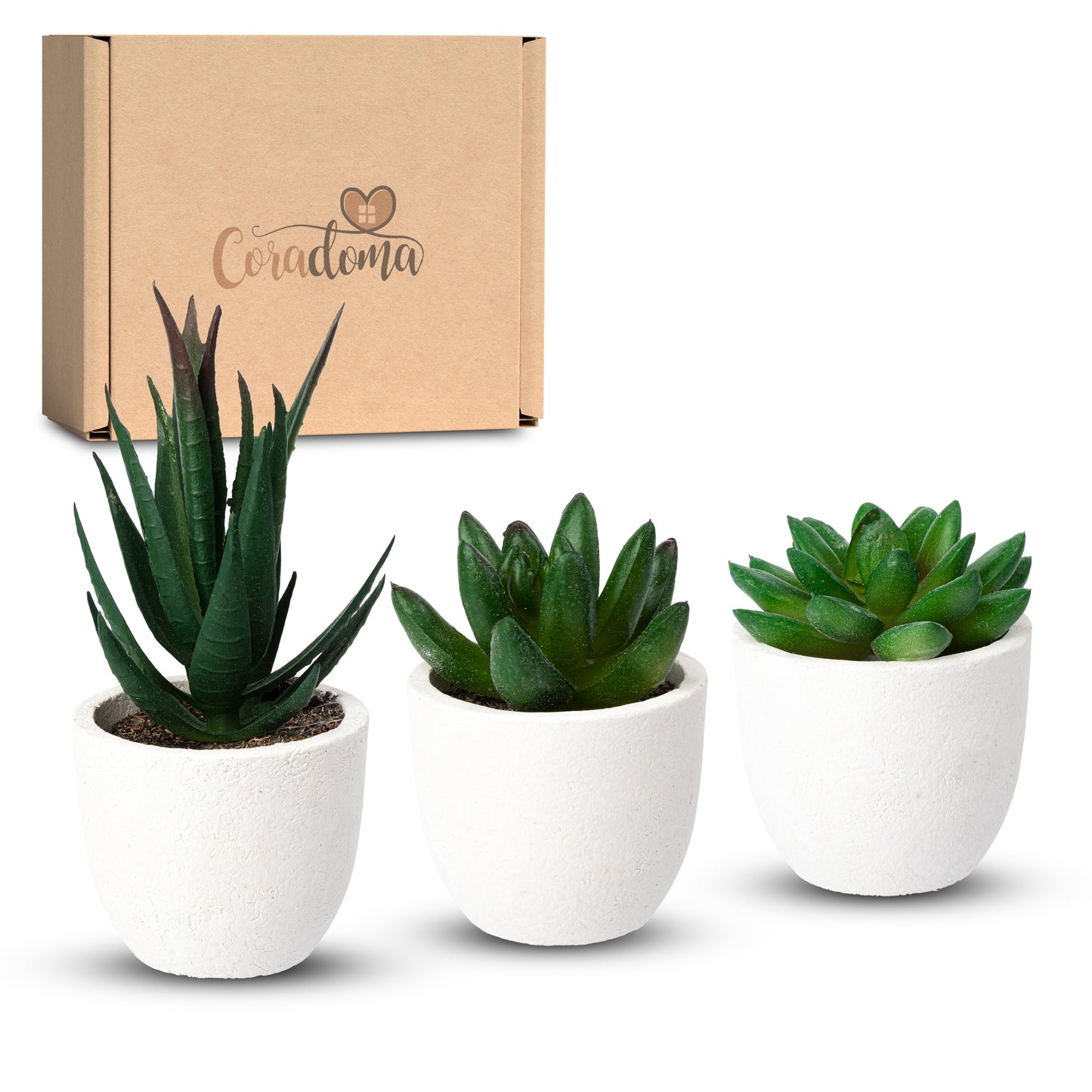 Coradoma® Künstliche Pflanzen Mini Topf, 3er Set / 4er Set Kunstblumen Dekoration