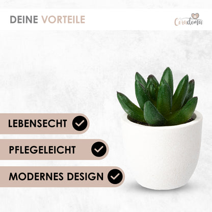 Coradoma® Künstliche Pflanzen Mini Topf, 3er Set / 4er Set Kunstblumen Dekoration