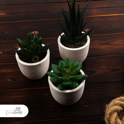 Coradoma® Künstliche Pflanzen Mini Topf, 3er Set / 4er Set Kunstblumen Dekoration