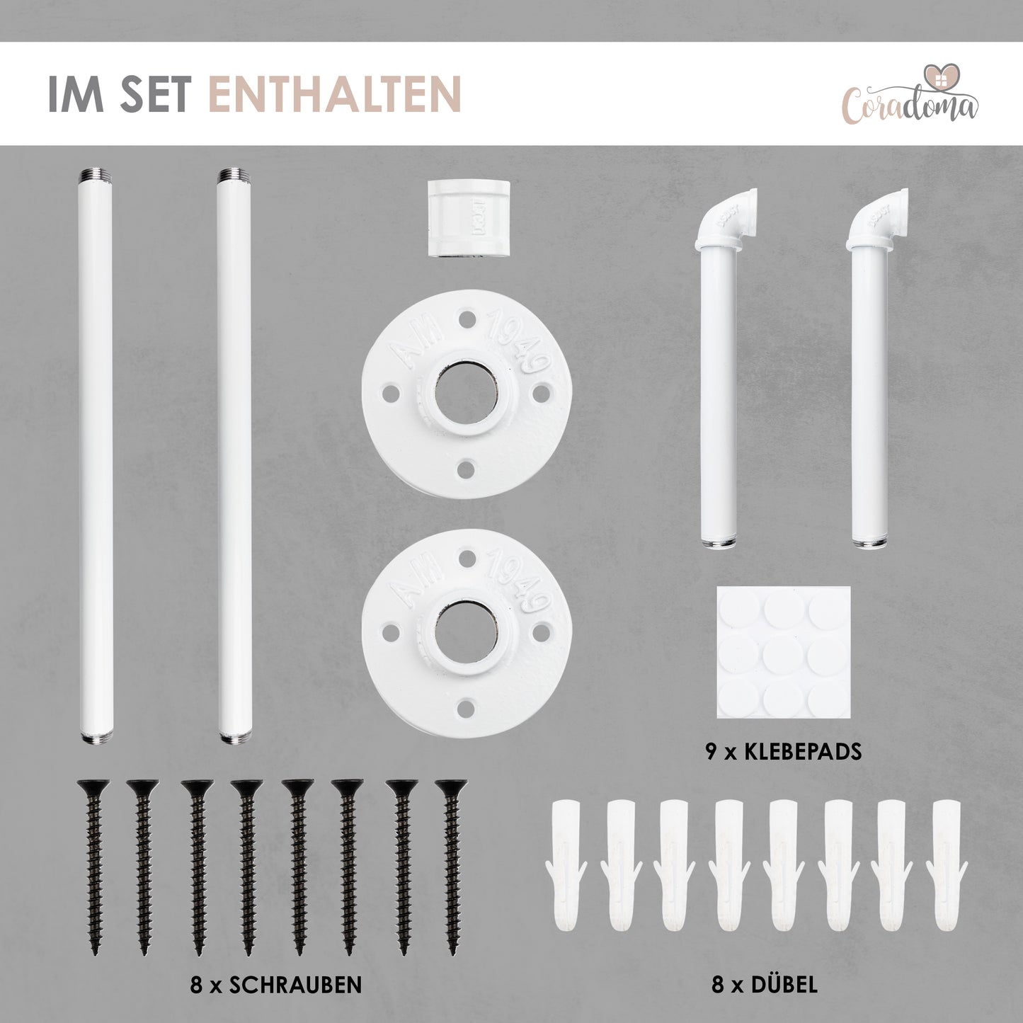 Coradoma® Kleiderständer für die Wand, Kleiderstange Wandgarderobe 97x25x8,5 cm