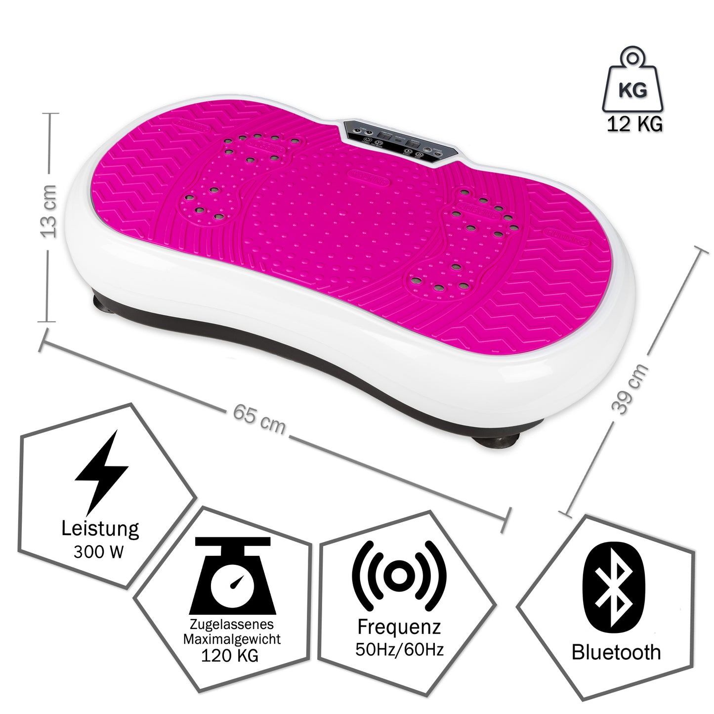 Coradoma® Vibrationsplatte mit Dehnbändern und Bluetooth, Fitness und Sport zum Abnehmen für Zuhause