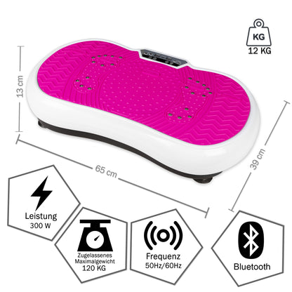 Coradoma® Vibrationsplatte mit Dehnbändern und Bluetooth, Fitness und Sport zum Abnehmen für Zuhause