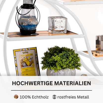 Coradoma® Wandregal Rund/Metall - Hängeregal für Wohnzimmer 56x14cm Moderne Dekoration