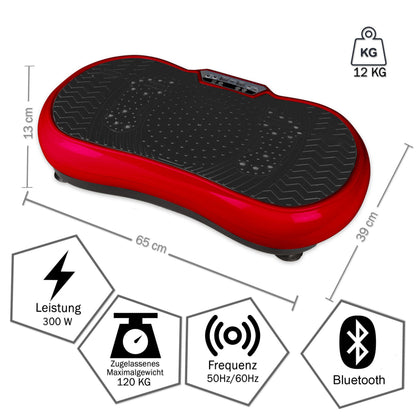 Coradoma® Vibrationsplatte mit Dehnbändern und Bluetooth, Fitness und Sport zum Abnehmen für Zuhause