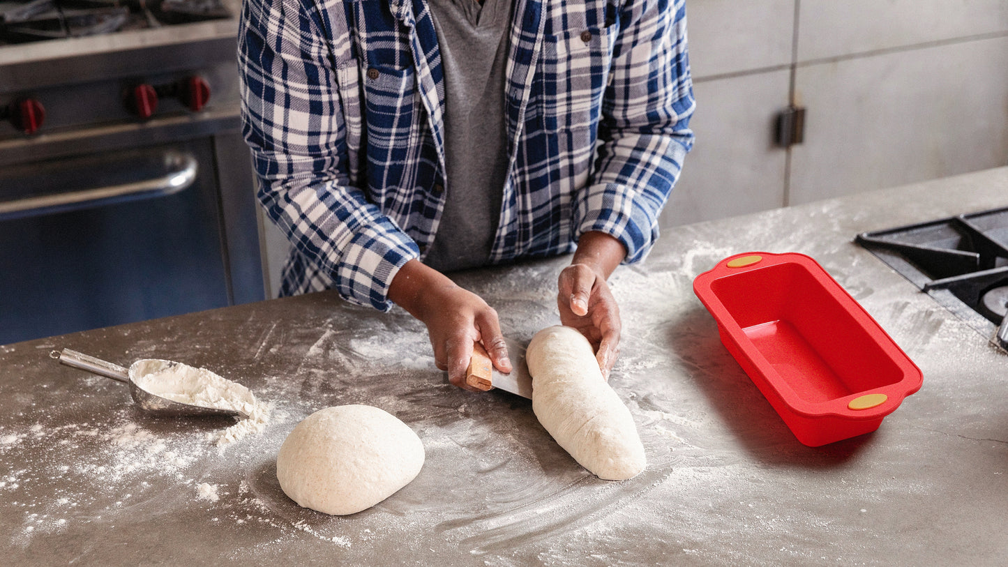 Coradoma® Silikon Backform zum Brot Backen inkl. Rezept | Brotbackform 1000g