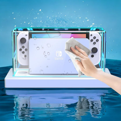Coradoma® Schutzhülle Acryl Case mit LED Beleuchtung kompatibel mit Nintendo Switch/Switch OLED Modell